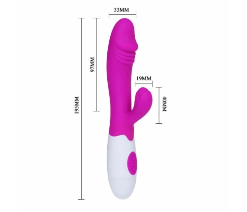 Pretty Love Flirtation Snappy Vibrator Lilac 20cm 30 Functions ABS/TPR