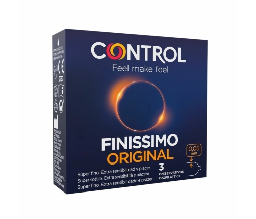 Control Finissimo Ultra-Thin Ergonomic Latex Condoms 3-Pack 54mm
