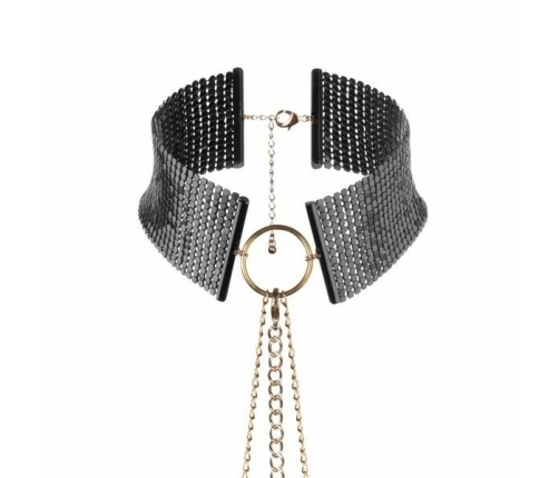 Bijoux Indiscrets Desir Metallique Black Adjustable Mesh Choker & Chain