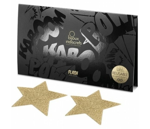 Bijoux Indiscrets Flash Golden Star Body Decorations - Reusable Gold Covers