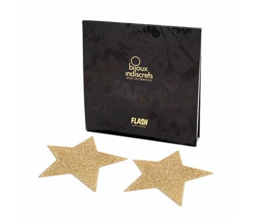 Bijoux Indiscrets Flash Golden Star Body Decorations - Reusable Gold Covers