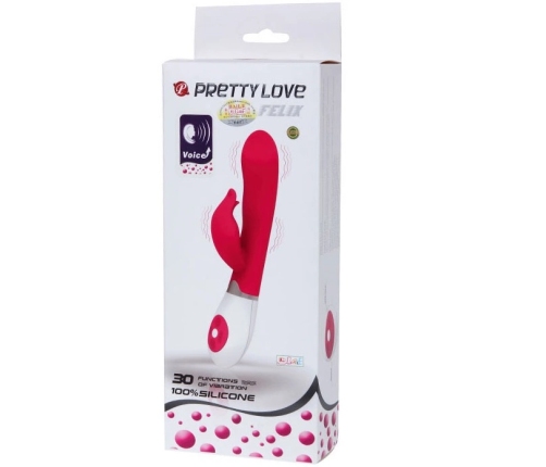 Pretty Love Felix Voice-Activated Silicone Model, 30 Modes, 20.5cm Pink