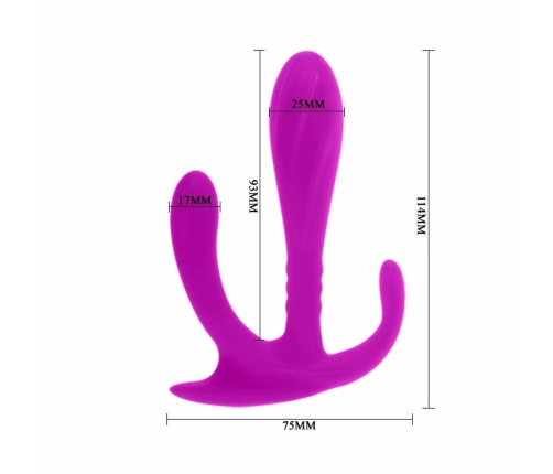 Pretty Love Edgar Intimate Double Stimulator Silicone 11cm Purple