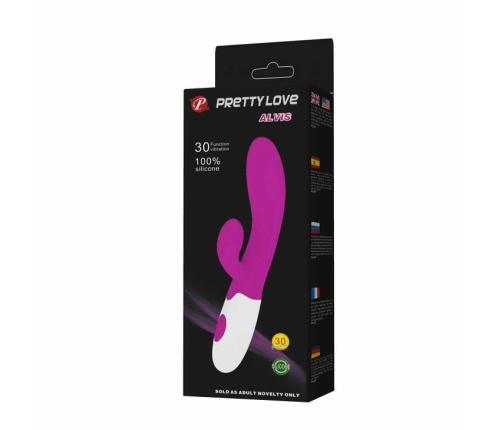 Pretty Love Alvis Dual Motor Vibrator Lilac/White 20 cm Ergonomic Design