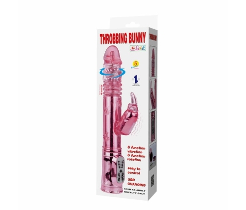 Baile Throbbing Bunny Pink Rotating Intimate Machine USB 29cm