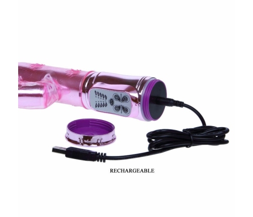 Baile Throbbing Bunny Pink Rotating Intimate Machine USB 29cm