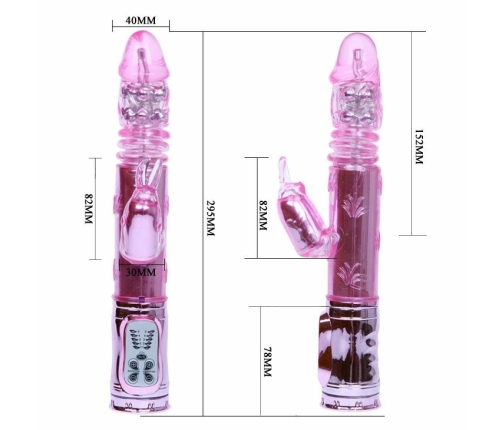 Baile Throbbing Bunny Pink Rotating Intimate Machine USB 29cm