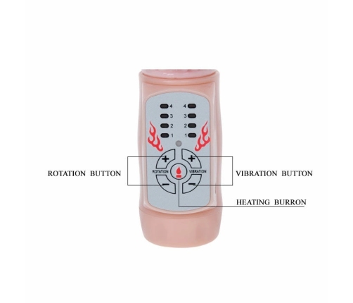 Baile Fire Bunny Rotator Intimate Machine with Heating System 220mm Pink