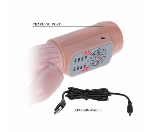 Baile Fire Bunny Rotator Intimate Machine with Heating System 220mm Pink