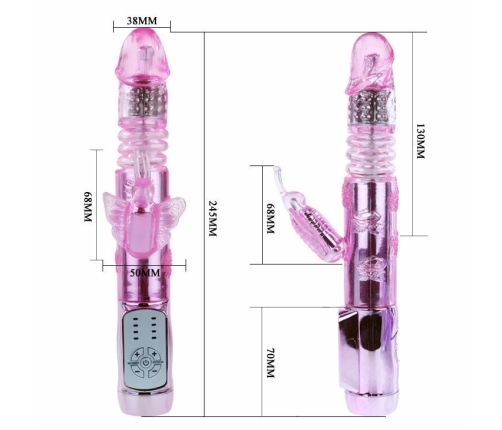 Baile US Rabbit Throbbing Butterfly - Dual Action Intimate Device, Purple
