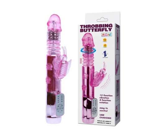 Baile US Rabbit Throbbing Butterfly - Dual Action Intimate Device, Purple