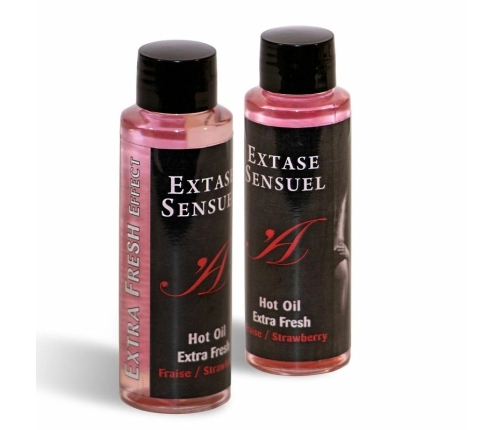 Extase Sensual Massage Oil Extra Fresh Strawberry 100ml Double Effect