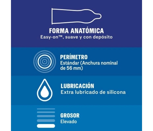 Durex Extra Seguro 12-Pack - Enhanced Protection Latex Condoms 56mm