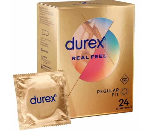 Durex RealFeel 24 pcs - Latex-Free Natural Contact System, 56mm