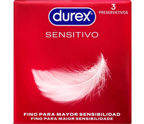 Durex Soft & Sensitive Thin Easy-On Latex Condoms 3-Pack, 56mm