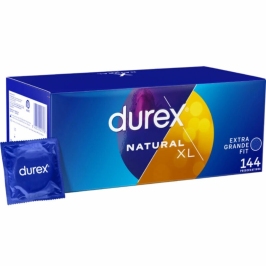 Durex Natural XL 56mm Extra Large 144-Pack - Comfort Fit Condoms