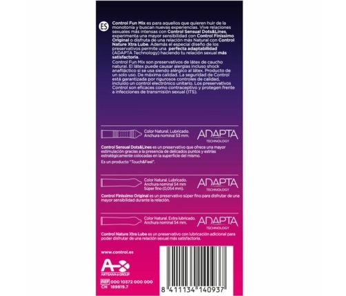 Control Feel Fun Mix 6 pcs - Anatomic Mixed Textures & Ultra-Thin Condoms