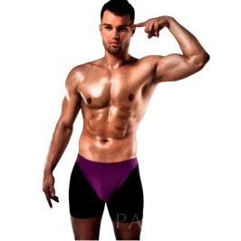 PASSION Boxer 009 Lilac/Black S/M - Modern Two-Tone Men's Underwear