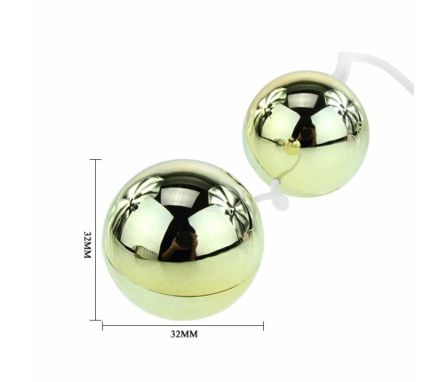 Baile Golden Vibrating Kegel Balls with Wired Remote, 3.2 cm, Gold