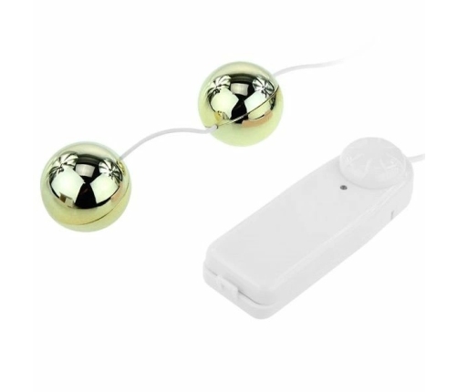 Baile Golden Vibrating Kegel Balls with Wired Remote, 3.2 cm, Gold