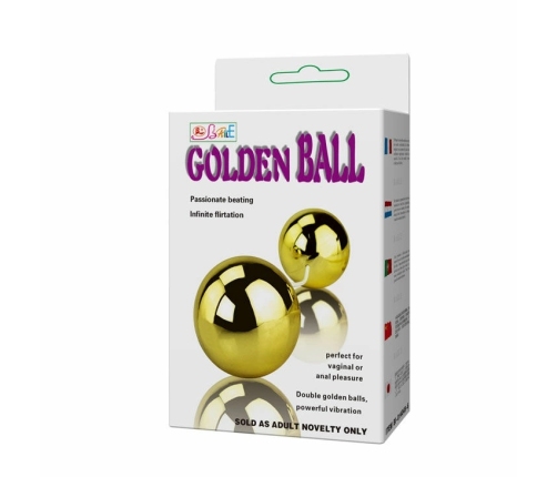 Baile Golden Vibrating Kegel Balls with Wired Remote, 3.2 cm, Gold