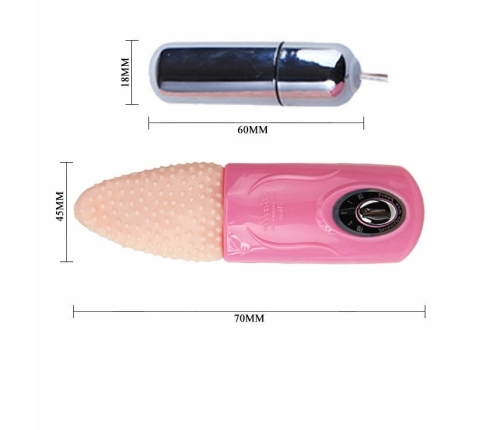 Baile Tongue Massager 3V Flexible Silicone Multi-Speed Pink