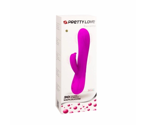 Pretty Love Barrette Dual Motor Silicone Intimate System, 30 Modes, Purple