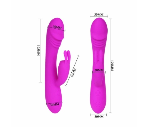 Pretty Love Hunter Intimate Dual Motor Silicone Device 30 Modes Pink