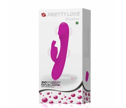 Pretty Love Hunter Intimate Dual Motor Silicone Device 30 Modes Pink