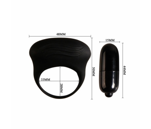 Pretty Love Bertram Black Silicone Vibrating Pleasure Ring 100% Medical Grade
