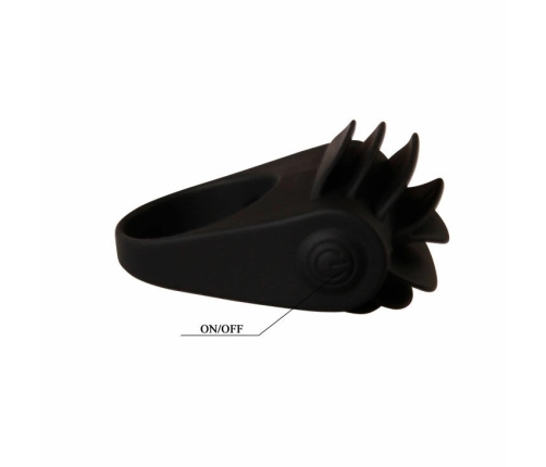 Pretty Love Chester Black Silicone Vibrating Ring - Ergonomic Design