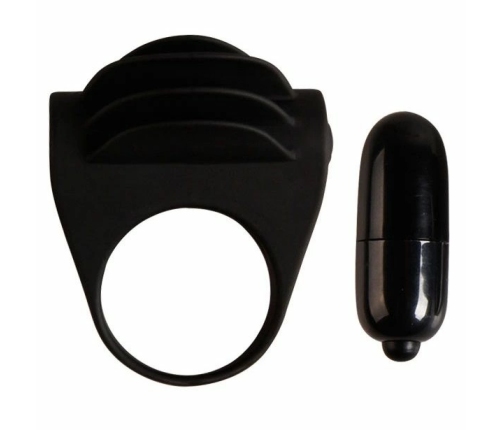 Pretty Love Chester Black Silicone Vibrating Ring - Ergonomic Design