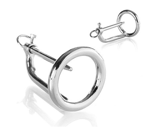 METAL HARD Stainless Steel Glans Ring with Urethral Plug, Silver, Universal