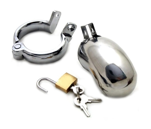 METAL HARD BRIG Stainless Steel Secure Chastity System 40/45/50mm Rings