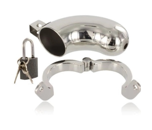 METAL HARD BRIG Stainless Steel Secure Chastity System 40/45/50mm Rings