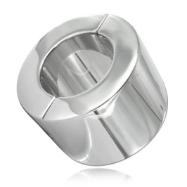 METAL HARD Stainless Steel 40mm Anatomical Testicle Ring with Fixing System