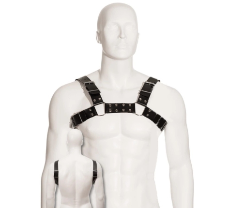 BDSMstore Leather Body Harness Black Adjustable Bull Dog S-XL