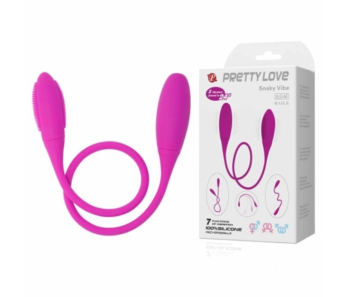 Pretty Love Snaky Deluxe Flexible Dual-Motor Vibrator 7 Modes Purple 60cm