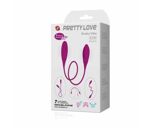 Pretty Love Snaky Deluxe Flexible Dual-Motor Vibrator 7 Modes Purple 60cm