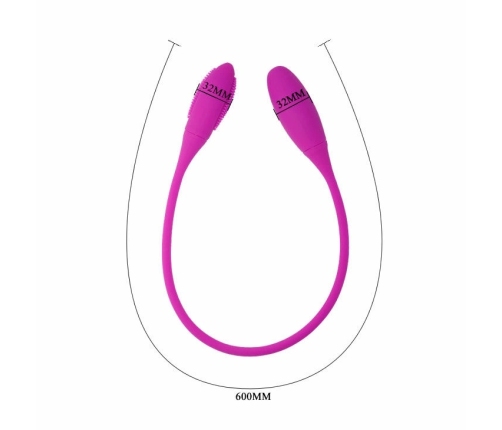 Pretty Love Snaky Deluxe Flexible Dual-Motor Vibrator 7 Modes Purple 60cm