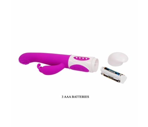 Pretty Love Hugh Rabbit Lilac - Dual Motor Silicone Intimate Device, 22.5cm