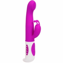 Pretty Love Hugh Rabbit Lilac - Dual Motor Silicone Intimate Device, 22.5cm