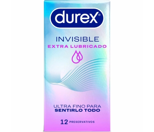 Durex Invisible Extra Lubricated 12 pcs - Ultra-Thin, Enhanced Comfort
