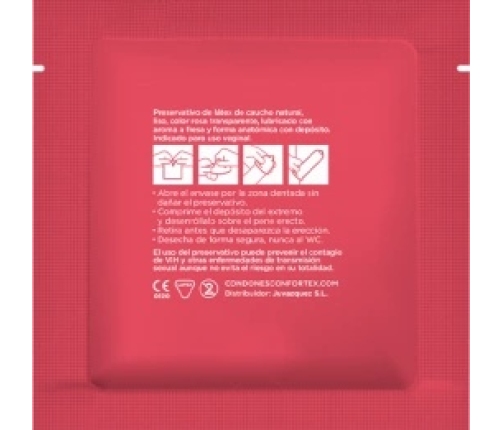 Confortex Strawberry Scented Anatomical Condoms 144 pcs Pink Transparent