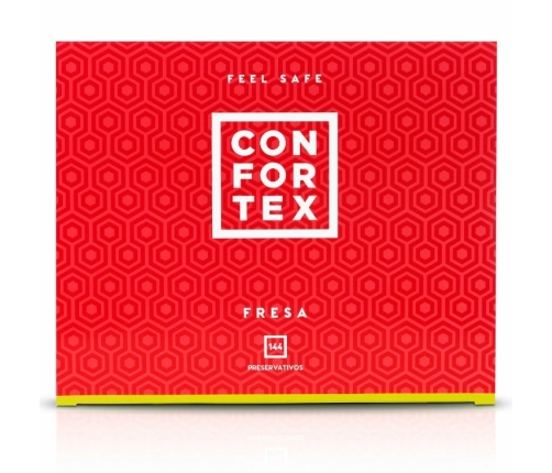 Confortex Strawberry Scented Anatomical Condoms 144 pcs Pink Transparent