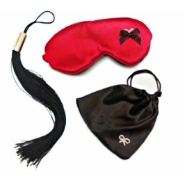 INEDIT Dominatrix Whip Kit - Complete Satin Mask & Whip Set