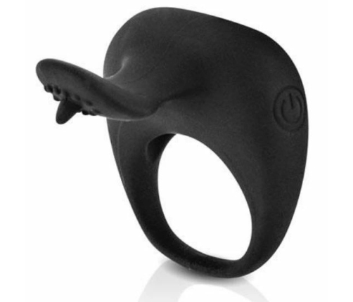 Pretty Love Thimble Black Silicone Vibrating Ring - Adjustable System