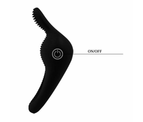 Pretty Love Thimble Black Silicone Vibrating Ring - Adjustable System