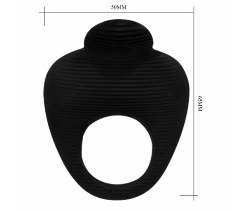 Pretty Love Thimble Black Silicone Vibrating Ring - Adjustable System