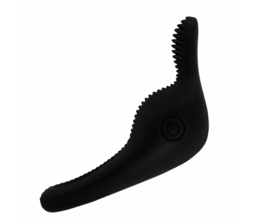 Pretty Love Thimble Black Silicone Vibrating Ring - Adjustable System